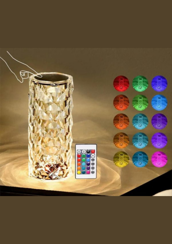 Color Changing  Rose Crystal Diamond Lamp