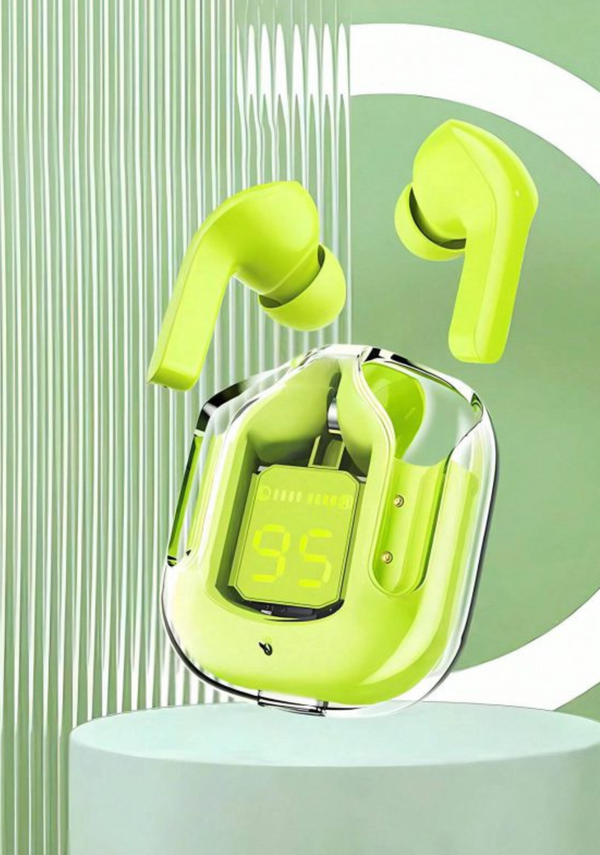 Crystal Wireless Earbuds with Transparent Body
