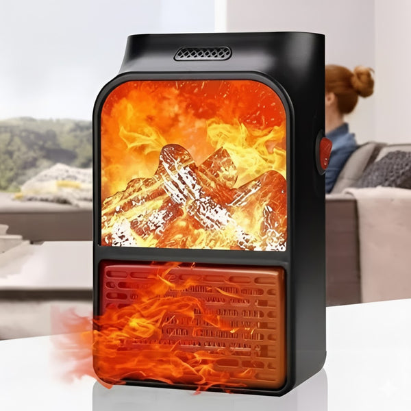 Portable Electric Plug-in Room Heater with Flame Effect & Remote Control